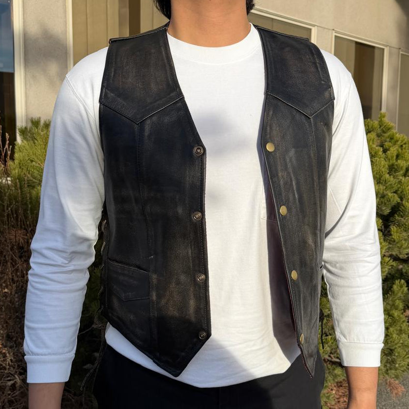 Open Road Men's Lace Side Leather Vest 