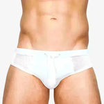 Mesh Stitching White Swim Briefs Boxer underwear men - EX-STOCK CANADA