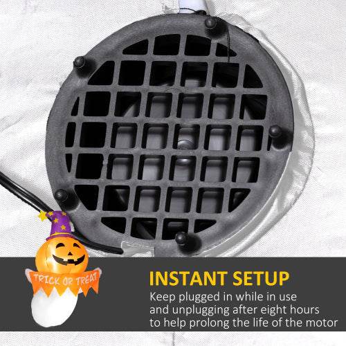 Outsunny 3.4ft Halloween Inflatables Window Sticker Ghost With Orange Face, Blow Up Halloween Decorations Outdoor LED Yard Display, Waterproof - EX-STOCK Canada