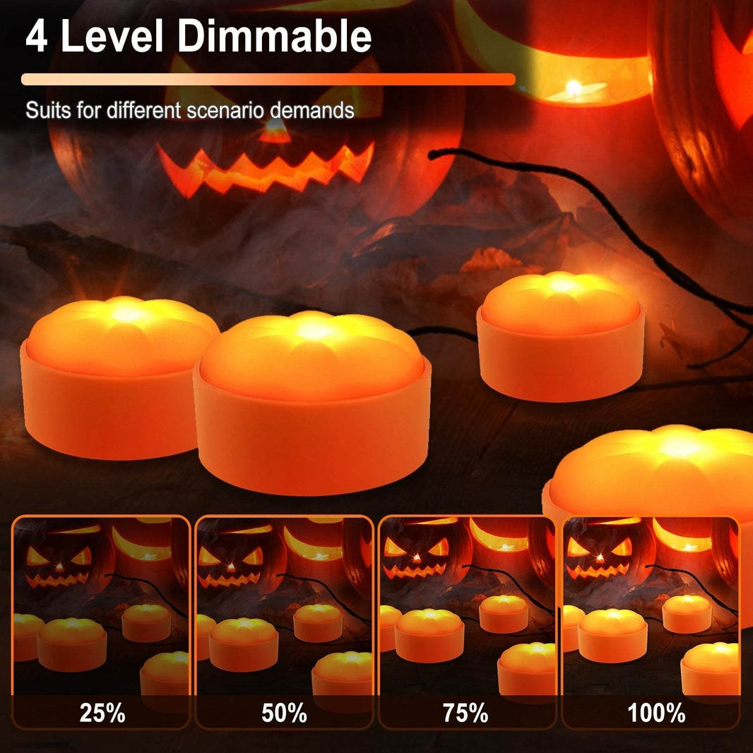 4 Pack Halloween LED Pumpkin Lights Battery Operated Halloween Decoration Lights With 2 Light Modes 4 Timer Setting Remorte Control For Party Pumpkin Decor EX-STOCK
