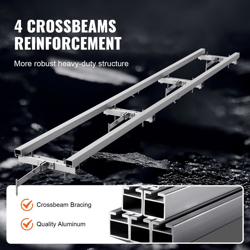 Rail Mill Guide System, 9 Ft Milling Guide, 4 Crossbar Kits Chainsaw Mill Rail Guide, Aluminum Adjustable Saw Mill Rail System Work With Chainsaw Mills For Builders And Woodworkers EX-STOCK