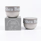 Shea Butter cream jars with Phofay packaging on a white background