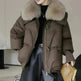 Women Cotton-padded Down Jacket Fur Collar Thick Puffer Winter Coat - EX-STOCK CANADA