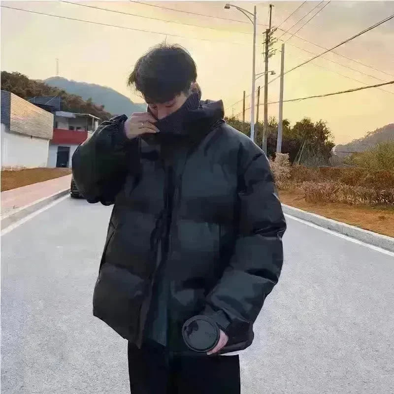 Winter Men's Down Cotton-padded Winter Coat Thick Black Puffer Jacket - EX-STOCK CANADA