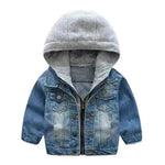Niños y niños Lavada de la chaqueta de mezclilla suave