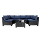 7 Pieces Outdoor Rattan Patio Sectional Set, Black Wicker Furniture Conversation Sets With Washable Cushions & Glass Coffee Table For Garden, Poolside, Backyard EX-STOCK Canada 
