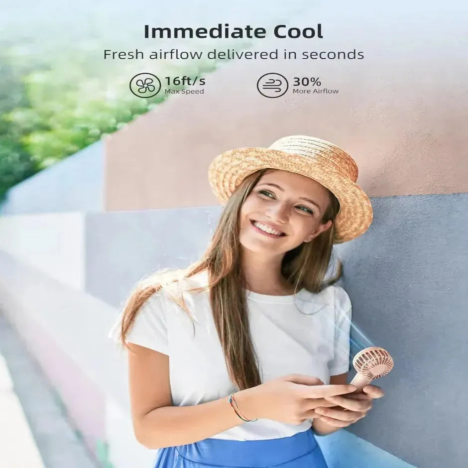 Mini Handheld Fan Cooling Fans For Home Office Travel Outdoor And Camping A Battery Operated Small Fan - EX-STOCK CANADA