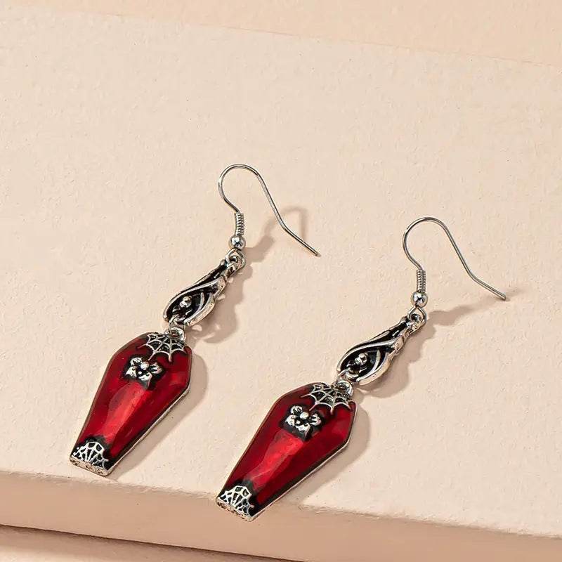 Halloween Earrings Ins Style Red Bat Spider Retro Earrings Jewelry EX-STOCK