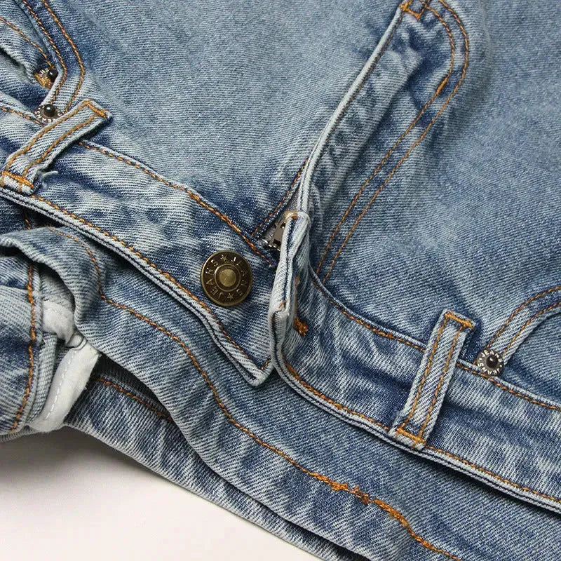 Short Irregular Solid Color Women's Denim High Street Mini Skirt Skort - EX-STOCK CANADA