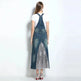 Embroidered Lace Denim Midi Jumper Dress European and American Style - EX-STOCK CANADA