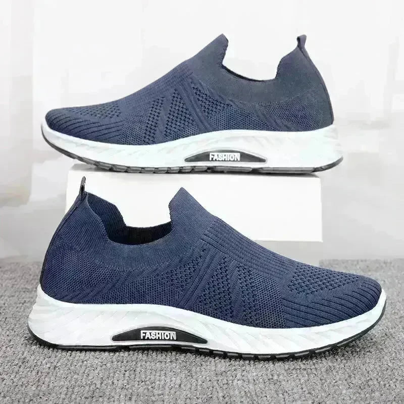 Casual Slip-on Mesh Sports Shoes Flying Woven Soft Breathable  Running Walking Flat Shoes Men - EX-STOCK CANADA