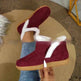 Insulated Cotton-padded Boot Shoes  Flat Bottom Solid Color Fleece Lined perfect for winter - EX-STOCK CANADA