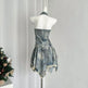 Waist-tight Halter Denim Dress Women's Distressed Retro Slimming Skirt - EX-STOCK CANADA