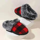 Winter Warm Plaid Plush Slippers Home Indoor Non-slip Bedroom Floor Soft Fuzzy Slipper For Couple Fashion Solid House Shoes - EX-STOCK CANADA