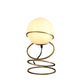13.5 H Glass Globe Matte Gold Spiral 4 Ring Metal Stand Table Lamp For Living Room, Nightstand Bedside Table Lamp For Bedroom, LED Lamp EX-STOCK