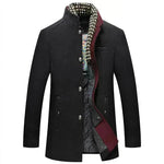 Medium Length Slim Fit And Versatile Stand Collar Men's Coat