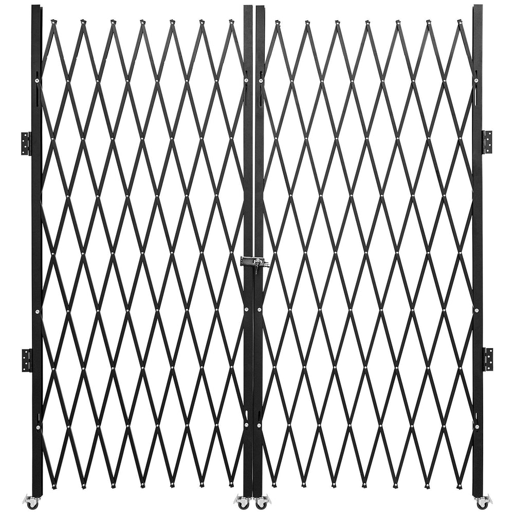 Double Folding Security Gate, 5.1 H X 10.2 W Folding Door Gate, Steel Accordion Security Gate, Flexible Expanding Security Gate, 360 Rolling Barricade Gate, Scissor Gate Or Door With Keys EX-STOCK
