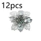 Glitter Artifical Christmas Flowers Christmas Tree Decorations For Home Fake Flowers Xmas Ornaments New Year Decor - EX-STOCK CANADA