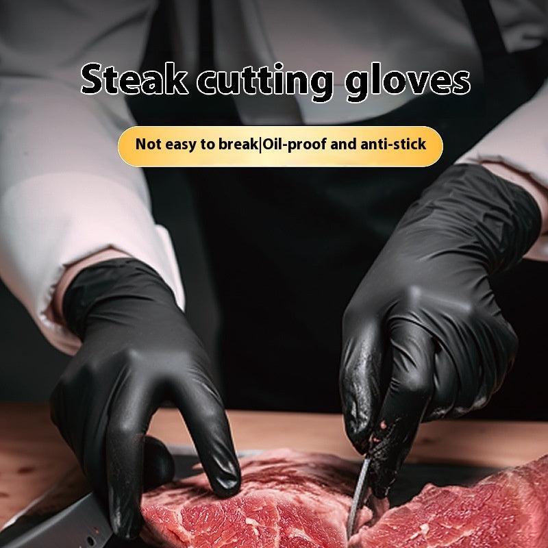 Disposable Nitrile Black Rubber Gloves 