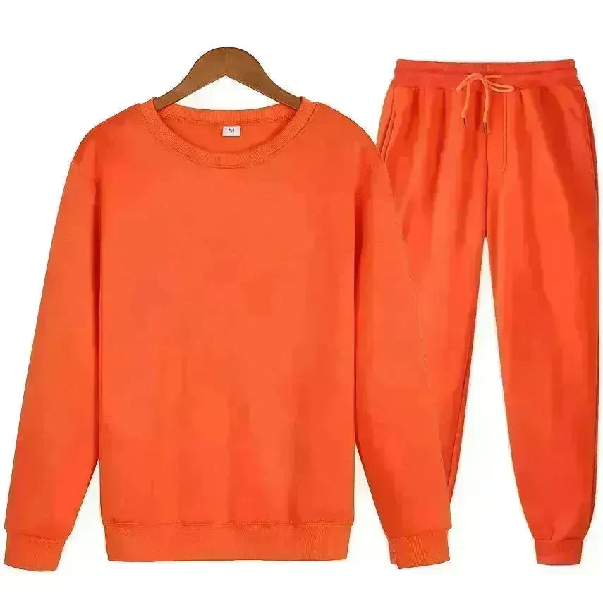 Autumn Winter  street fashion Plain Crew neck Sweatsuit for men - EX-STOCK CANADA