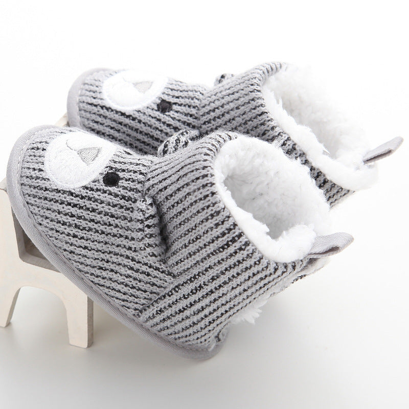 Autumn winter new bear knitting plus baby shoes toddler shoes infant boot EX-STOCK