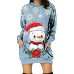 Women's Long-sleeved Christmas Hoodie Sweatshirt Dress Winter - EX-STOCK CANADA