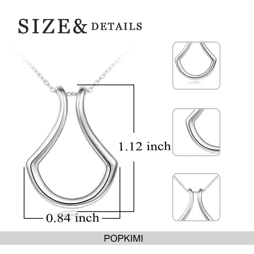 Sterling Silver Ring Holder Necklace Pendant Jewelry for Women - EX-STOCK CANADA