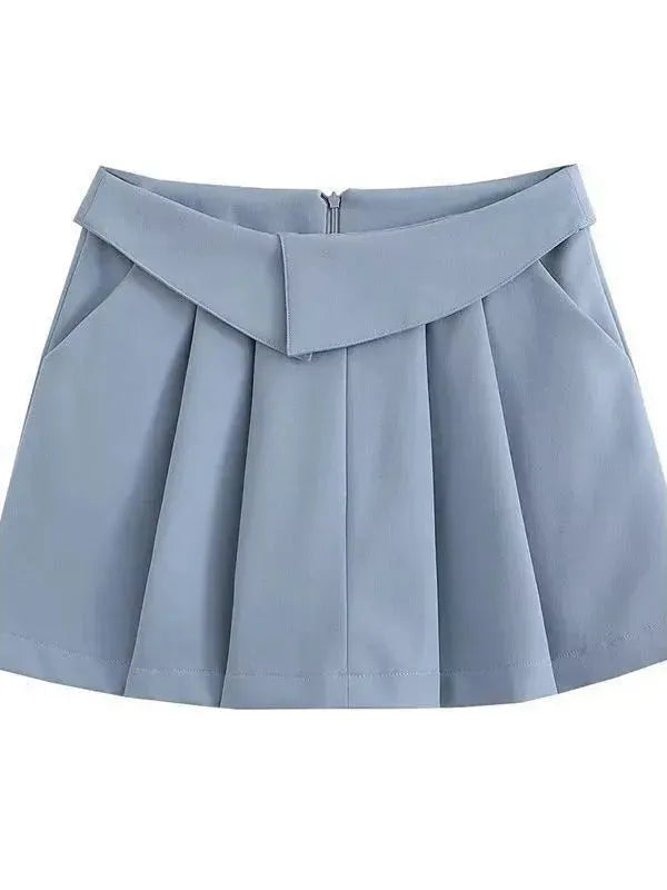 European And American Style College Style High Waist Mini Pleated Skirt - EX-STOCK CANADA