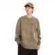 Retro heavy Oversized Crew neck Pullover sweatshirt for men - EX-STOCK CANADA