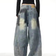 Splash Ink Ripped Machete Baggy Jeans Pant For Women Loose-fitting Wide-leg Trousers - EX-STOCK CANADA