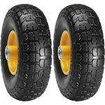 Solid PU Run-Flat Tire Wheel, 2-Pack, 400 Lbs Dynamic Load, 450 Lbs Static Load, Flat Free Tubeless Tires And Wheels For Hand Truck, Utility Cart, Dollies, Garden Trailers, Various Carts EX-STOCK