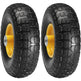 Solid PU Run-Flat Tire Wheel, 2-Pack, 400 Lbs Dynamic Load, 450 Lbs Static Load, Flat Free Tubeless Tires And Wheels For Hand Truck, Utility Cart, Dollies, Garden Trailers, Various Carts EX-STOCK