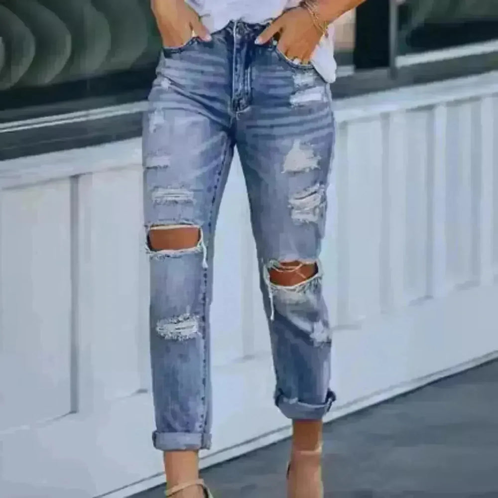 Ripped Slim Fit Baggy Jeans Pant For Women - EX-STOCK CANADA