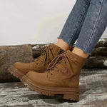 Botas de encaje de tacón cuadrado para mujeres otoño invierno todo el partido zapatos delgados de moda botín