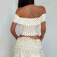 Polka-Dot Off-Shoulder Tube Top & Long Skirt Set with Side Bow | Women's Two-Piece