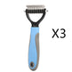 Pet Dematting Comb – Stainless Steel Knot Remover for Dogs & Cats |  Blue 3 pc