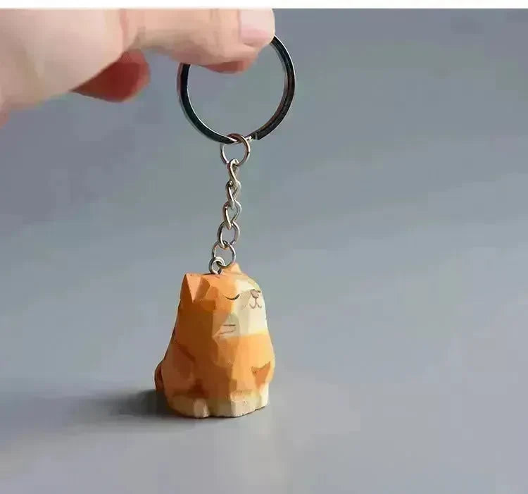 Creative Decorative Hand carved wooden Cat Trinkets Ornaments - EX-STOCK CANADA