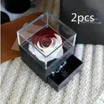 Eternal Flower Rose Jewelry Box for Birthday Presents Valentines Day Wedding Gift Box - EX-STOCK CANADA