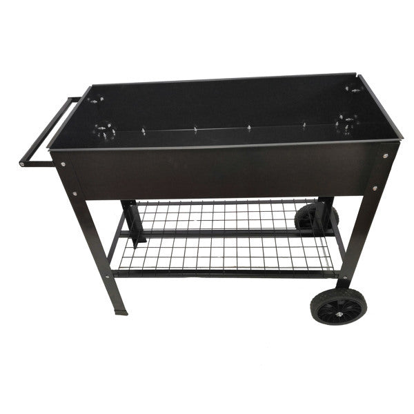 Mobile Metal Raised Garden Bed Cart With Legs, Elevated Tall Planter Box With Wheels For Outdoor Indoors House Patio  Vegetables Tomato DIY Herb Grow -Black EX-STOCK