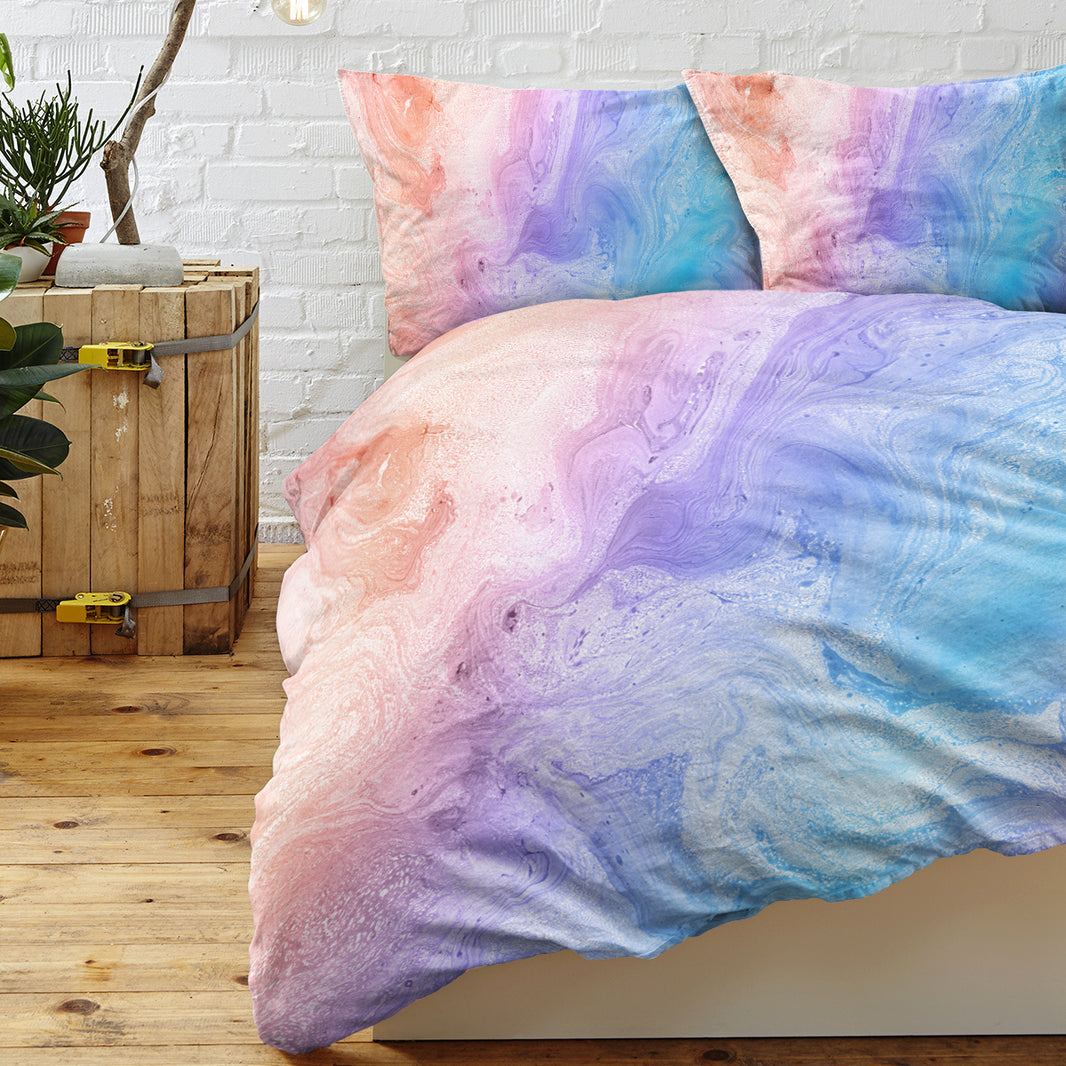 Girly Duvet Cover Rainbow Glitter Ombre Bedding Sets 3 Pcs Chic Purple Blue Green Pastel Bed Spreads Sparkle Quilt Cover Set With 2 Pillow Shams EX-STOCK Canada 