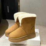 Winter Warm Snow Boots New Fashion Foldable Fleece Cotton Shoes For Women Plus Velvet And Thickened Plush Ankle Boots - EX-STOCK CANADA