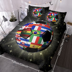 3D Soccer Ball Bedding Set Football World Flags Print Duvet Cover Sets For Teen Boys Sports Bedding Sets Universe Stars Black Bed Quilt Cover EX-STOCK Canada 