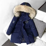 Chaqueta infantil downproof viento grueso pelaje chaqueta de abrigo de invierno