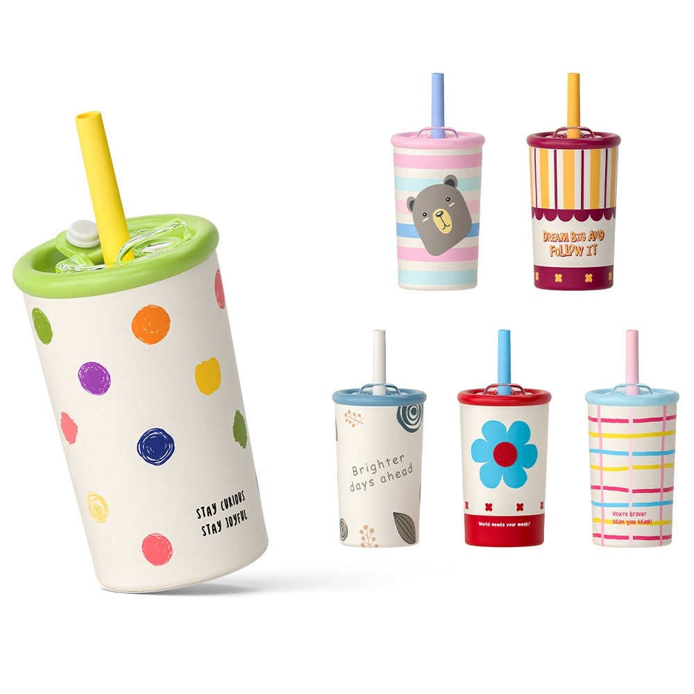 Kids Insulated Stainless Steel Straw Tumbler – 360ml Leak-Proof Cup with Cute Designs | 6 Styles 4