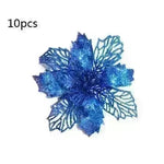 Glitter Artifical Christmas Flowers Christmas Tree Decorations For Home Fake Flowers Xmas Ornaments New Year Decor - EX-STOCK CANADA