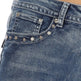 Women's Rhinestone Embellished Bootcut Jeans with Angel Wing Cross Back Pocket & Sequined Detail EX-STOCK Canada 