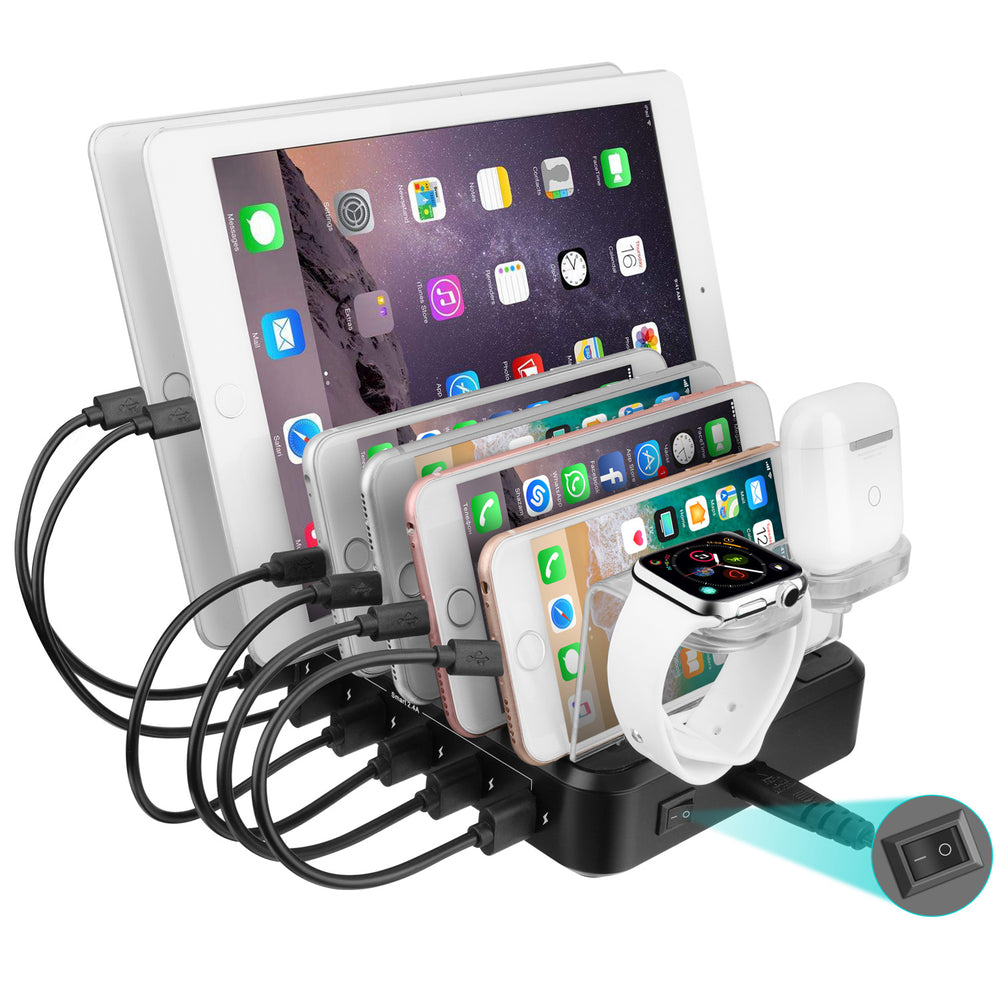 6-Port 60W Ladegerät USB Mehrfach-Ladestation - EX-STOCK Canada
