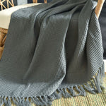 Fringed Knitted Small Blanket Napping Blanket Sofa Blanket EX-STOCK Canada 