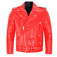 Red Casual Leather Clothing Motorcycle Men's Leather Coat 2