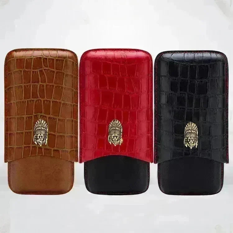 Portable Luxury Cubinski Gothic Moisturizing Leather Cigar Case - EX-STOCK CANADA